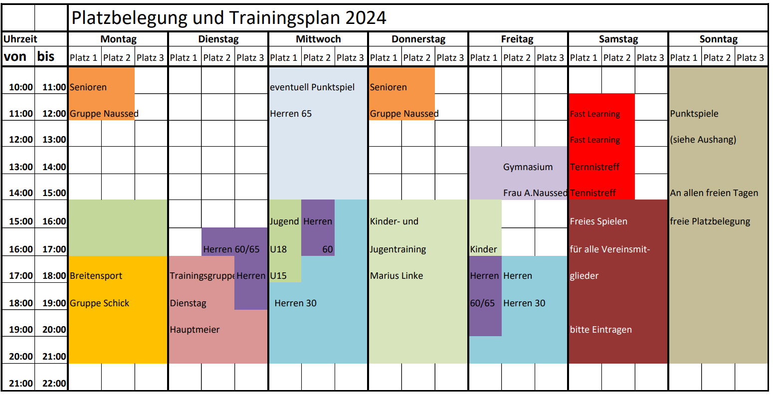 Trainingsplan 2024